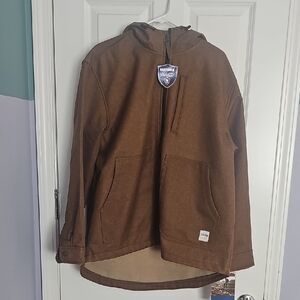 Brown Hooded Jacket with Pockets